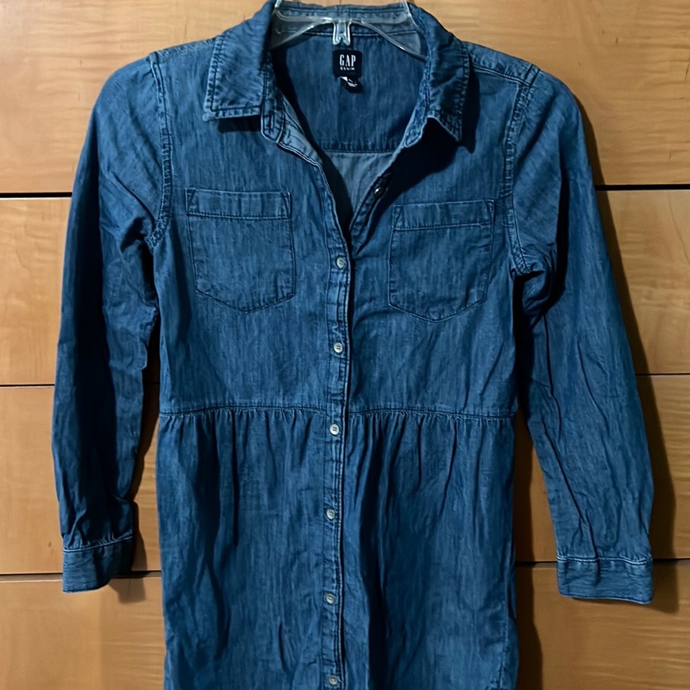 Gap Kids Jean Dress Button Down Front Long Sleeve Size Large 10-11